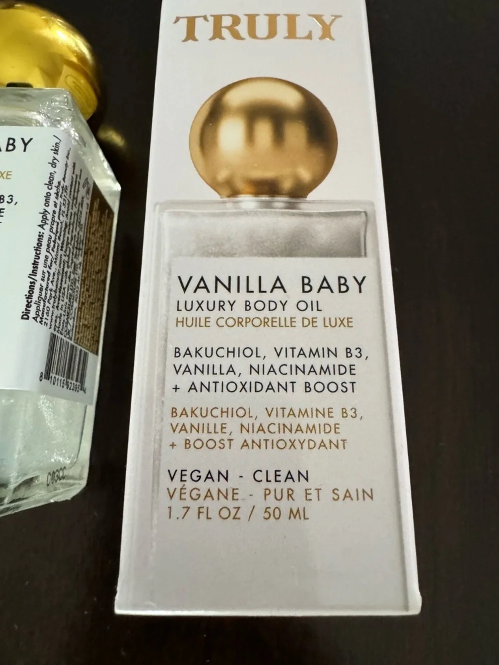 New TRULY Vanilla Baby Luxury Body Oil 1.7 fl oz